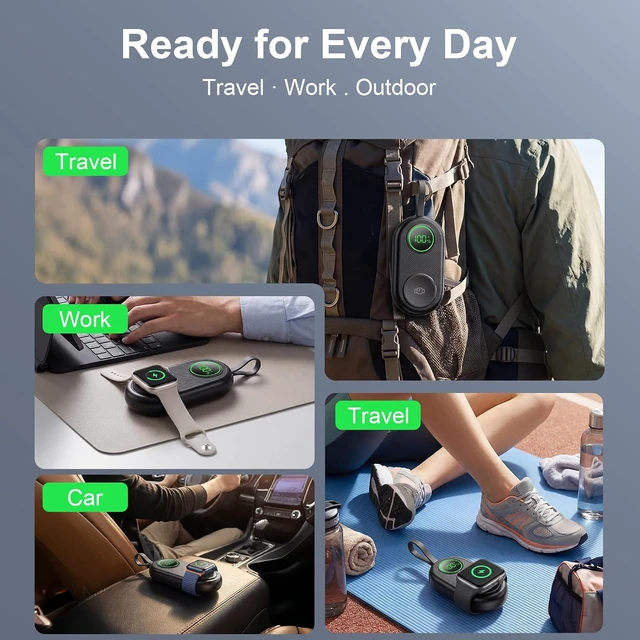 Alt view image 6 of 7 - 2026 Upgraded 2500mAh Portable Charger for Watch 2-in-1 Wireless