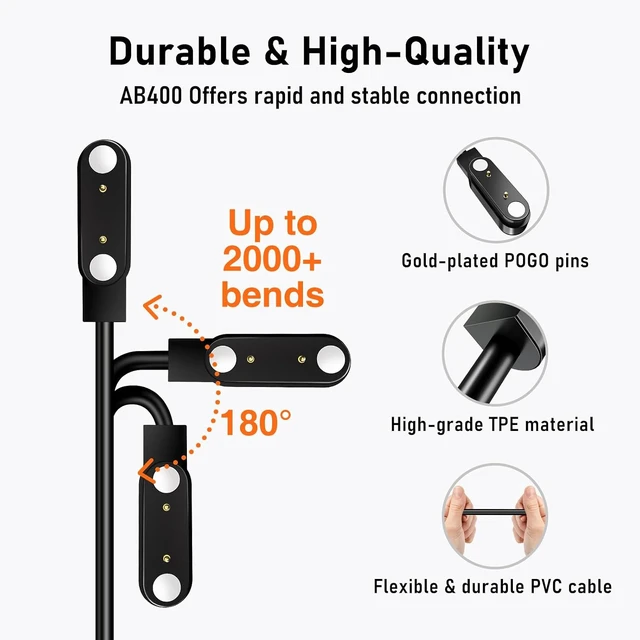Alt view image 6 of 7 - AB400 Reversible Smart Watch Charger Magnetic Charging Cable