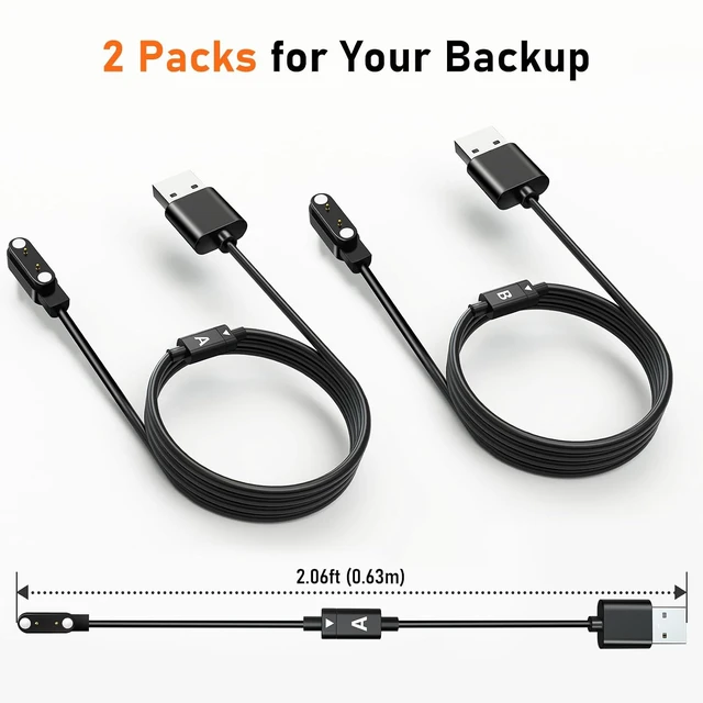 Alt view image 7 of 7 - AB400 Reversible Smart Watch Charger Magnetic Charging Cable