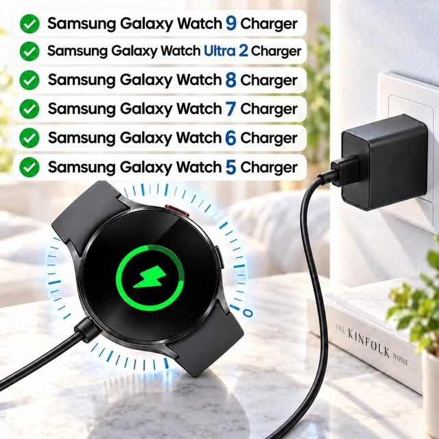 Alt view image 3 of 7 - 20W USB C Watch 9 Fast Charger Cable Compatible for Galaxy Watch 9 Ultra 2 8/8 Classic 7/6 5/5 Pro/4/4/6 Classic 3/Active 2/1 USB C to Magnetic Charging Cable Wall Charger 3.3FT