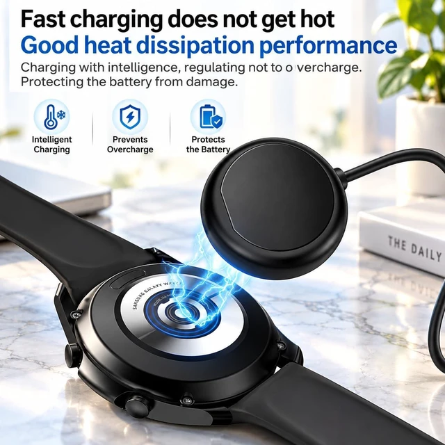 Alt view image 4 of 7 - 20W USB C Watch 9 Fast Charger Cable Compatible for Galaxy Watch 9 Ultra 2 8/8 Classic 7/6 5/5 Pro/4/4/6 Classic 3/Active 2/1 USB C to Magnetic Charging Cable Wall Charger 3.3FT