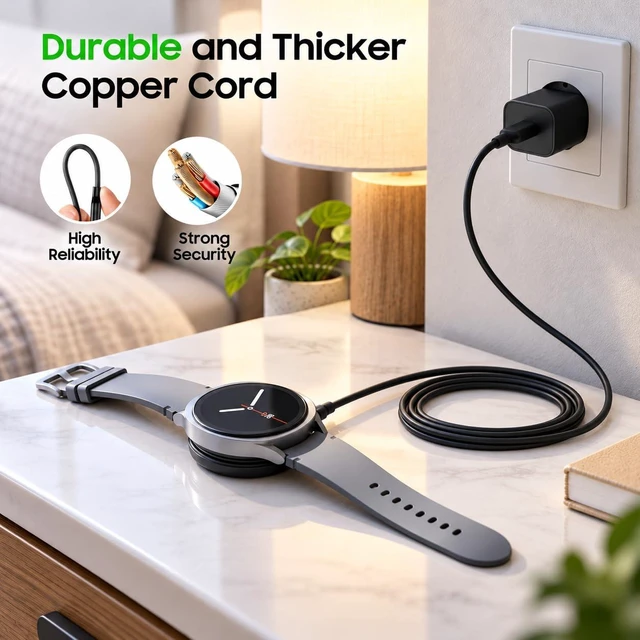 Alt view image 7 of 7 - 20W USB C Watch 9 Fast Charger Cable Compatible for Galaxy Watch 9 Ultra 2 8/8 Classic 7/6 5/5 Pro/4/4/6 Classic 3/Active 2/1 USB C to Magnetic Charging Cable Wall Charger 3.3FT