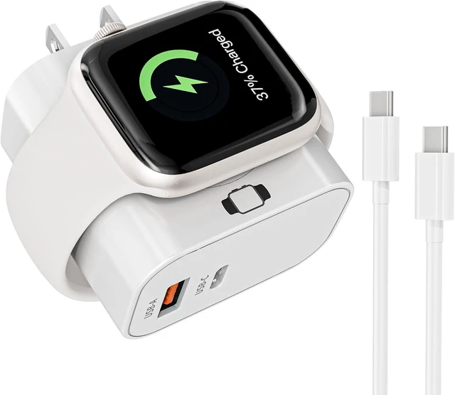 Main image of Charging Block for Watch Charger 3 in 1 23W USB C Charging Block Build in Wireless iWatch Charger with 6FT USBC Cable Travel Wall Adapter Compatible with iWatch 11/Ultra/SE/10 iPhone 17/16 iPad