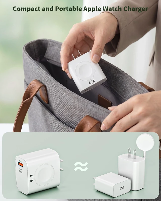 Alt view image 7 of 7 - Charging Block for Watch Charger 3 in 1 23W USB C Charging Block Build in Wireless iWatch Charger with 6FT USBC Cable Travel Wall Adapter Compatible with iWatch 11/Ultra/SE/10 iPhone 17/16 iPad