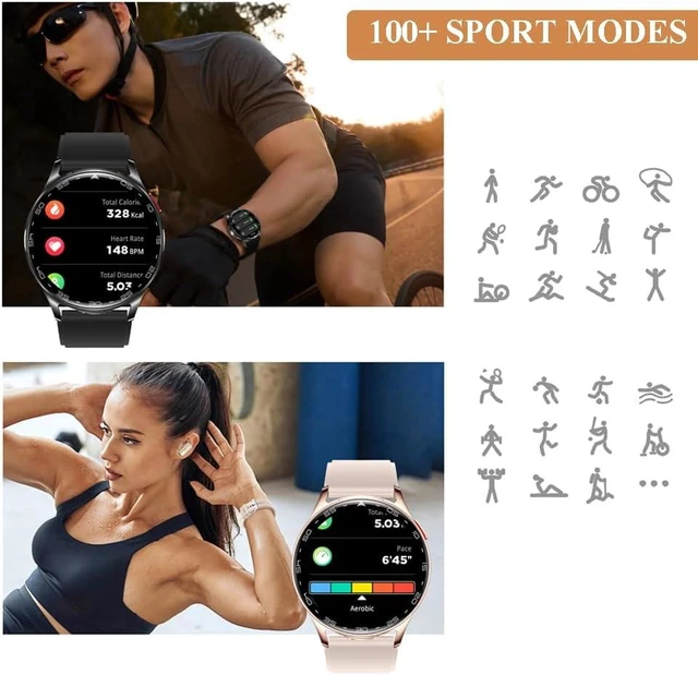Alt view image 6 of 7 - Smart Watch with Earbuds 2 in 1 Bluetooth Smartwatch 1.39 HD IPS Screen Smartwatch for Men Women Fitness Tracker Long Time Standby Men Women Sports Smart Watch (Black)