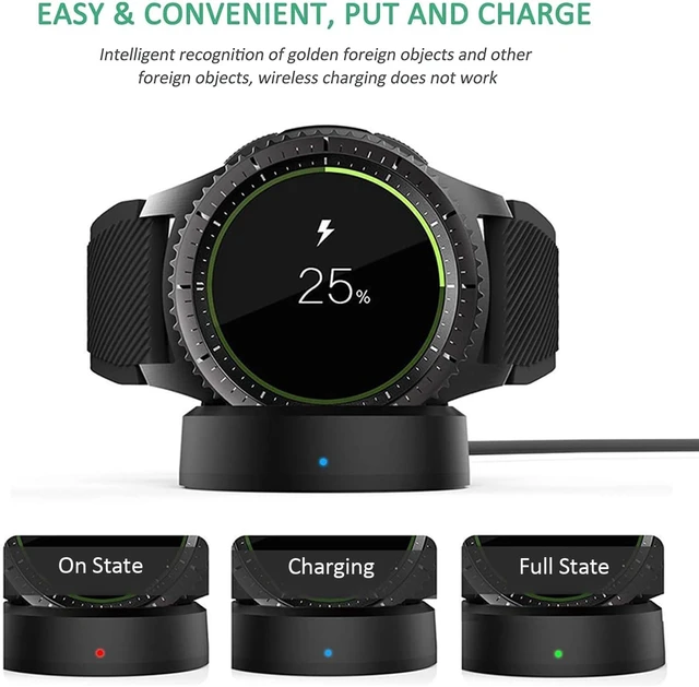 Alt view image 4 of 6 - Watch Charger for Gear S2 Charging Dock with Micro USB Charging Cable for Smausng Gear S3 S2 Classic S3 Frontier S4 Smart Watch
