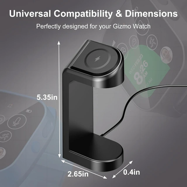 Alt view image 7 of 7 - Charger Dock Compatible with Gizmo Watch 3 Adventure Fast Charging Watch Dock with 4.92 Ft Cable & Adapter Kids Smartwatch Accessories(Adventure)
