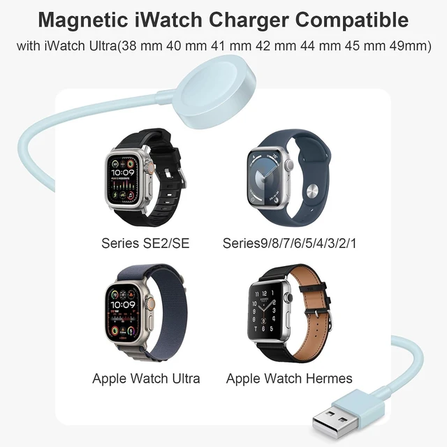 Alt view image 4 of 7 - Fast Charger for Watch Charger 3.3FT USB A iWatch Charger Blue
