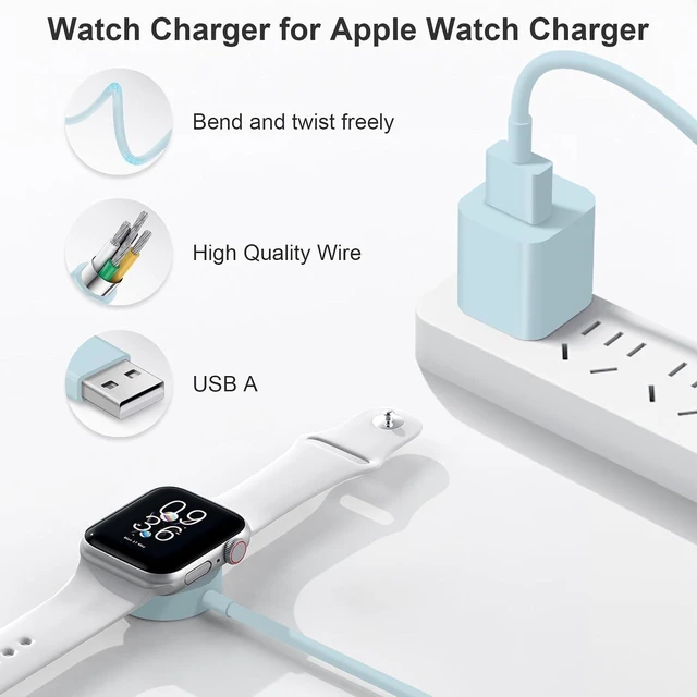 Alt view image 3 of 7 - Fast Charger for Watch Charger 3.3FT USB A iWatch Charger Blue