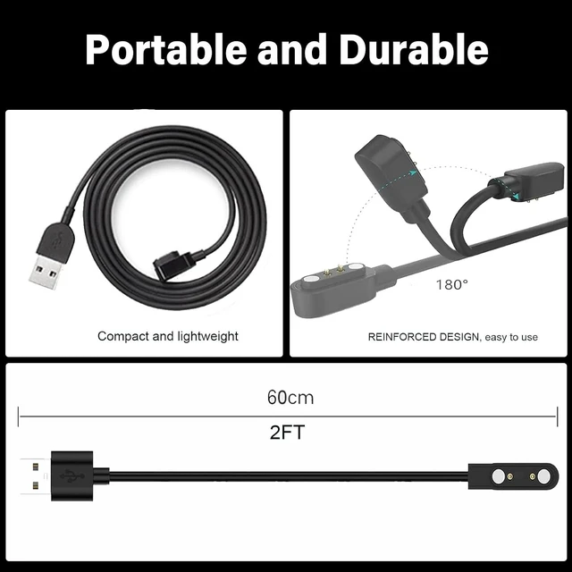 Alt view image 5 of 7 - 2-Pack Compatible with Bark Smart Watch Charger Magnetic Charging Cable USB Charging Cord
