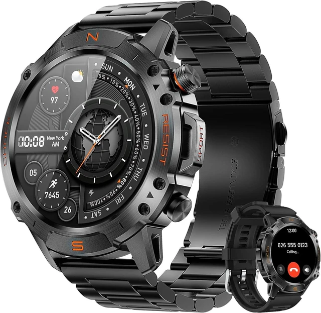 Main image of Rugged Smart Watch for Men 1.43 AMOLED 5ATM Waterproof 2 Bands