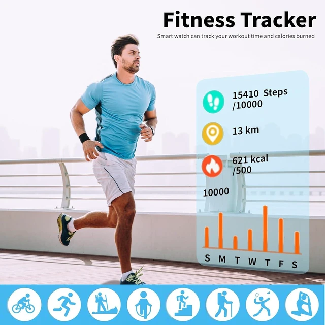 Alt view image 5 of 6 - Smart Watch for Women Men 1.83 HD Smartwatches (Answer/Make Call) IP68 Waterproof Activity Fitness Tracker HR Sleep Monitoring Pedometer Fitness Watch for Android iOS (Black)
