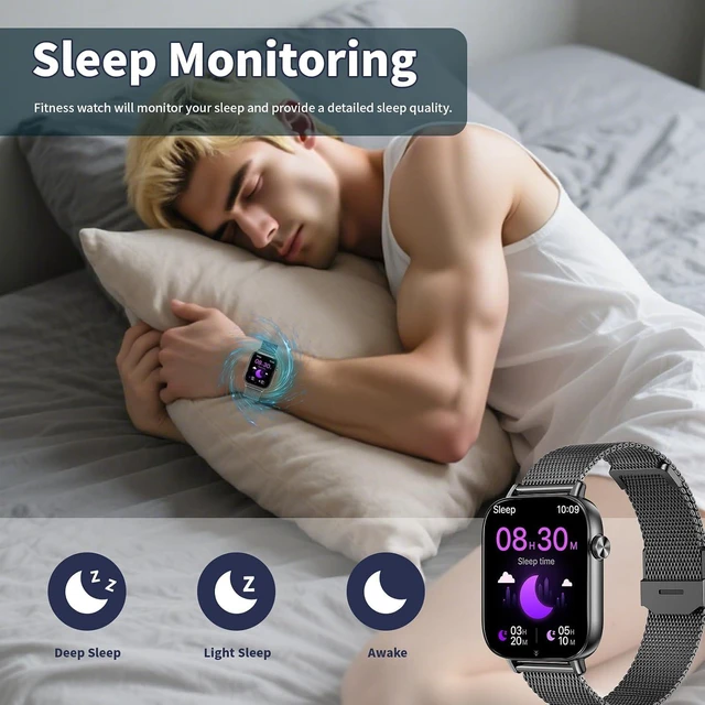 Alt view image 4 of 6 - Smart Watch for Women Men 1.83 HD Smartwatches (Answer/Make Call) IP68 Waterproof Activity Fitness Tracker HR Sleep Monitoring Pedometer Fitness Watch for Android iOS (Black)