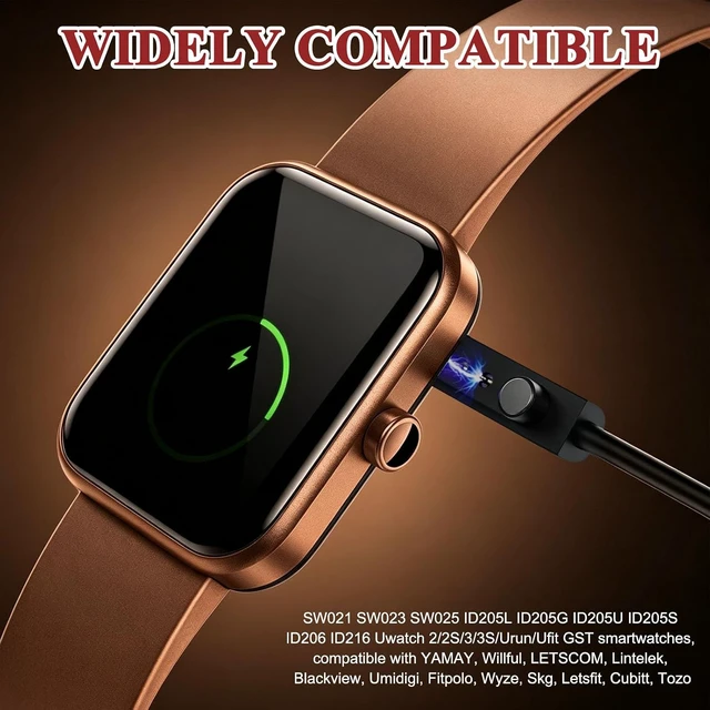 Alt view image 6 of 7 - 2 Pin 2.84mm Magnetic Smart Watch Charger with USB Wall Adapter 3.28FT