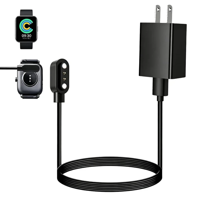 Alt view image 7 of 7 - 2 Pin 2.84mm Magnetic Smart Watch Charger with USB Wall Adapter 3.28FT
