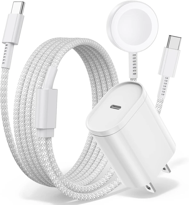 Main image of 2-in-1 Fast Charger for Watch &for iPhone 17 5FT Braided USB C Cable