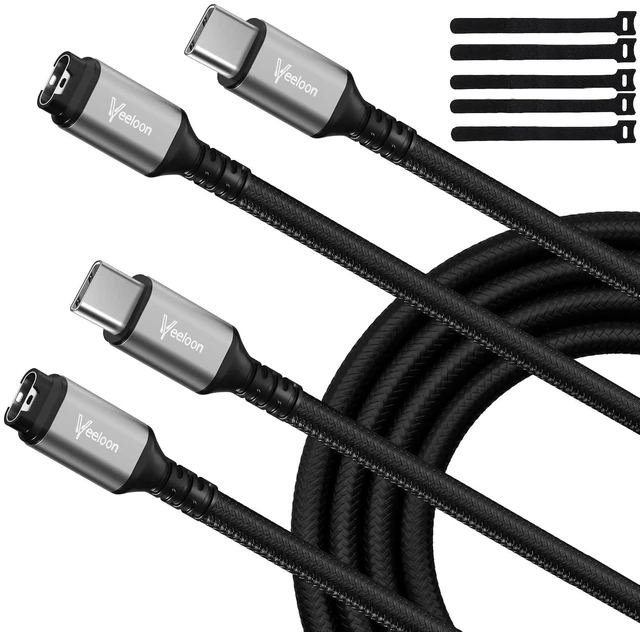 Main image of Type-C Charger Cable for Garmin Watch 1 FT-2 Pack USB C to Garmin Braided Safe Fast Charging Adapter Cord for Garmin Fenix Forerunner Instinct Venu Vivoactive Epix Tactix Swim Accessories