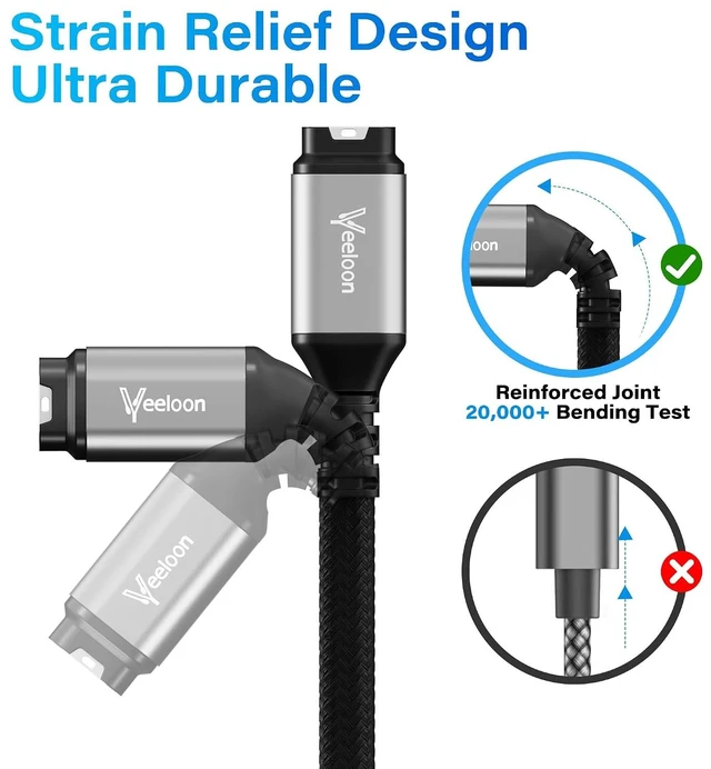 Alt view image 2 of 6 - Type-C Charger Cable for Garmin Watch 1 FT-2 Pack USB C to Garmin Braided Safe Fast Charging Adapter Cord for Garmin Fenix Forerunner Instinct Venu Vivoactive Epix Tactix Swim Accessories