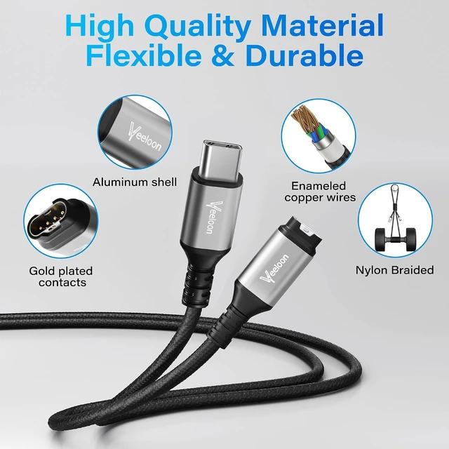 Alt view image 4 of 6 - Type-C Charger Cable for Garmin Watch 1 FT-2 Pack USB C to Garmin Braided Safe Fast Charging Adapter Cord for Garmin Fenix Forerunner Instinct Venu Vivoactive Epix Tactix Swim Accessories