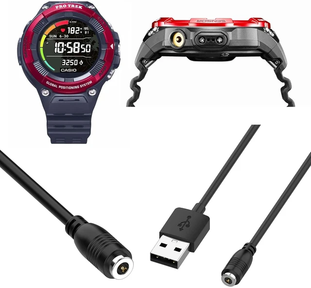 Alt view image 5 of 5 - 3.3Ft/100cm Charging Cable Intended for Casio WSD-F21HR/WSD-F30/WSD-F20/WSD-F10/Protrek Smartwatch