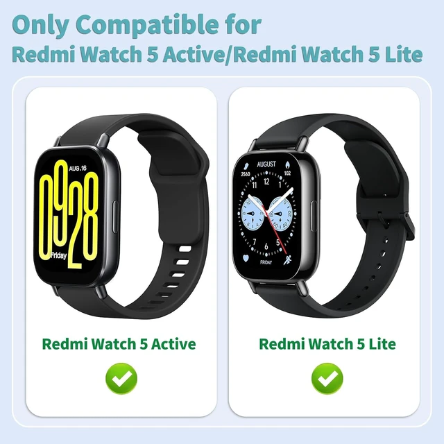 Alt view image 2 of 7 - 4-PACK Bands for Redmi Watch 5 Active/Redmi Watch 5 Lite Straps Women Men Soft Silicone Sport Watch Strap for Xiaomi 5 Lite / 5 Active Strap