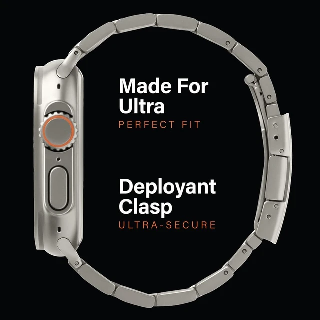 Alt view image 3 of 7 - Titanium Watch Band T01 Max - Fits Watch ULTRA 4 & ULTRA 3/2/1 (49mm) - Adjustable Titanium Watch Band with Secure Clasp - Premium Color Matching Band (T01 Max