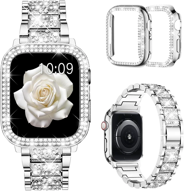 Main image of Bling Bands for Watch Women and 2P Case Metal Band for iwatch