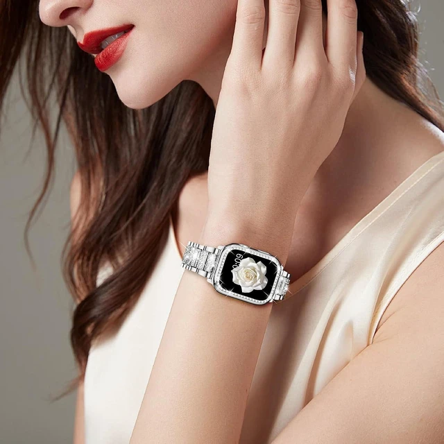 Alt view image 2 of 6 - Bling Bands for Watch Women and 2P Case Metal Band for iwatch