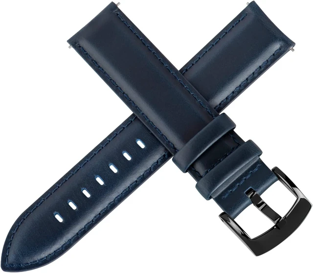 Alt view image 2 of 7 - Leather Watch Bands Quick Release Elegant Top Grain Leather Watch Straps for Men & Women Choice of Color & Width - 18mm 19mm 20mm 21mm or 22mm Wristbands Bracelet for Watch & Smartwatch