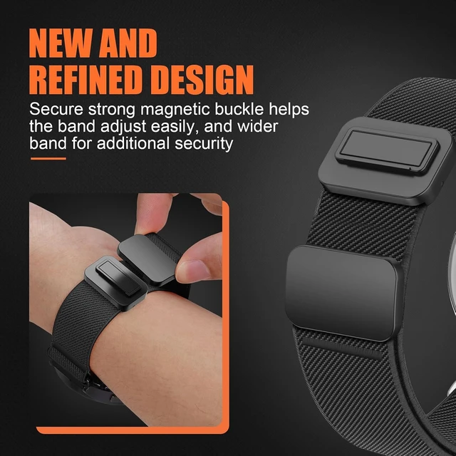 Alt view image 4 of 7 - Magnetic Elastic Bands for Galaxy Watch 7/6/5/4/FE 40mm 44mm/Galaxy Watch 6 Classic 43 47mm/5 Pro 45mm/4 Classic 42 46mm/Active 2 20mm Wristband Stretchy Nylon Sport Strap Men Women