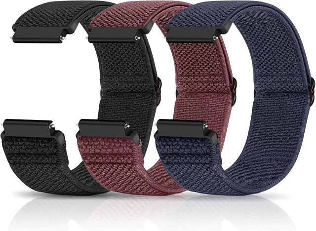 Main image of Compatible with 16mm 18mm 19mm 20mm 22mm 24mm Watch Bands Quick Release Replacement Wristband Adjustable Stretchy Nylon Solo Loop Straps Fabric Braided Sport Elastic Bands for Men Women