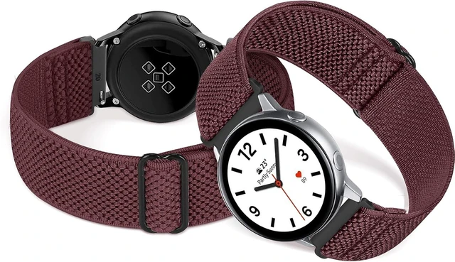 Alt view image 5 of 6 - Compatible with 16mm 18mm 19mm 20mm 22mm 24mm Watch Bands Quick Release Replacement Wristband Adjustable Stretchy Nylon Solo Loop Straps Fabric Braided Sport Elastic Bands for Men Women