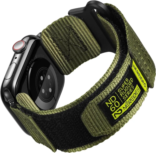 Main image of Rugged Nylon Band Compatible with Watch Ultra 4/3/2/1 (49mm) Series 12/11/10/9/8/7/6/5/4 & SE3/SE2/SE (46mm 45mm 44mm) Tactical Sports Strap for Men (L Army Green)