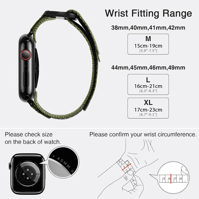 Alt view image 5 of 7 - Rugged Nylon Band Compatible with Watch Ultra 4/3/2/1 (49mm) Series 12/11/10/9/8/7/6/5/4 & SE3/SE2/SE (46mm 45mm 44mm) Tactical Sports Strap for Men (L Army Green)