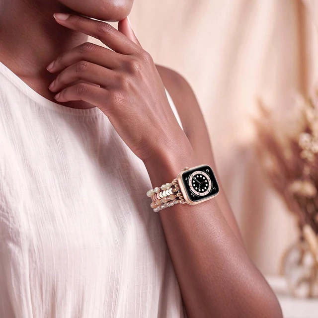 Alt view image 5 of 7 - Beaded Bracelet Watch Band for Women 38mm 40mm 41mm 42mm