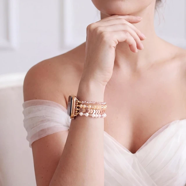 Alt view image 6 of 7 - Beaded Bracelet Watch Band for Women 38mm 40mm 41mm 42mm