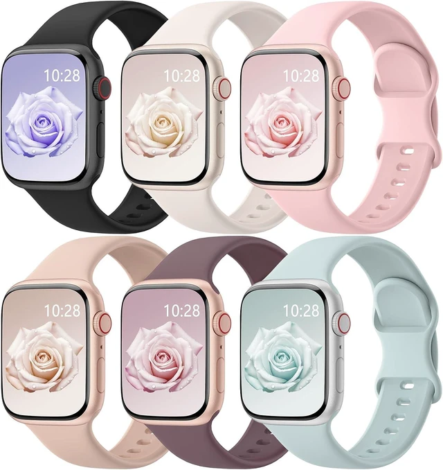 Main image of 6 Pack Silicone Sport Bands Compatible with Watch Bands for Women Men