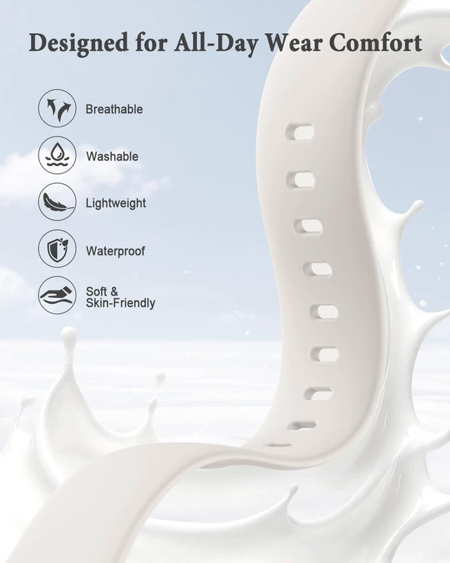 Alt view image 3 of 7 - 6 Pack Silicone Sport Bands Compatible with Watch Bands for Women Men