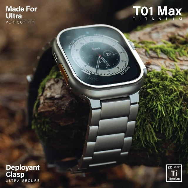 Alt view image 2 of 7 - Titanium Watch Band T01 Max - Fits Watch ULTRA 4 & ULTRA 3/2/1 (49mm) - Adjustable Titanium Watch Band with Secure Clasp - Premium Color Matching Band (T01 Max