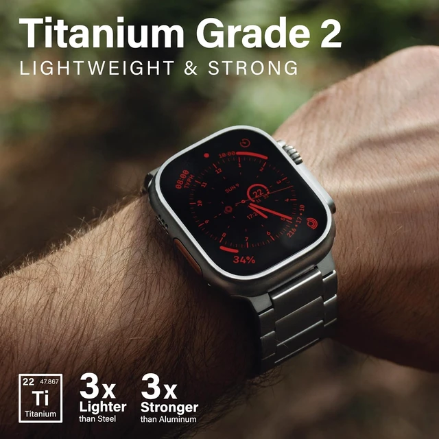 Alt view image 4 of 7 - Titanium Watch Band T01 Max - Fits Watch ULTRA 4 & ULTRA 3/2/1 (49mm) - Adjustable Titanium Watch Band with Secure Clasp - Premium Color Matching Band (T01 Max