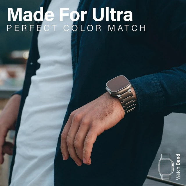 Alt view image 5 of 7 - Titanium Watch Band T01 Max - Fits Watch ULTRA 4 & ULTRA 3/2/1 (49mm) - Adjustable Titanium Watch Band with Secure Clasp - Premium Color Matching Band (T01 Max
