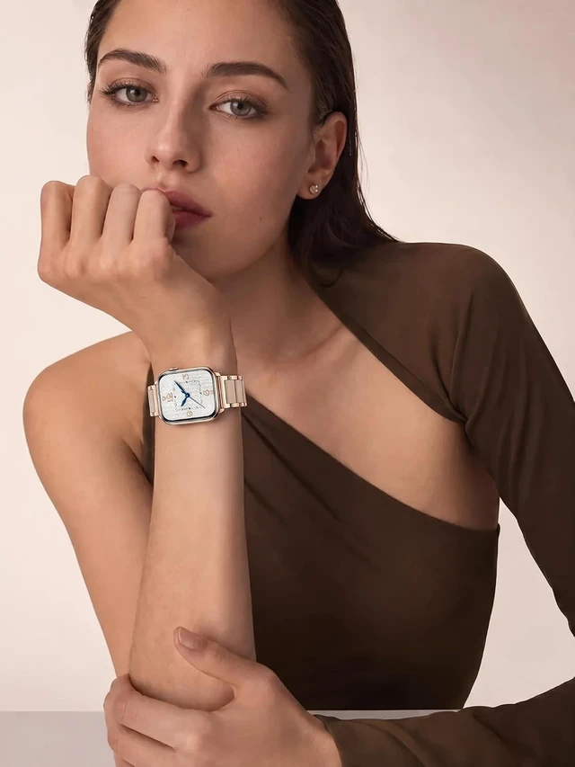 Alt view image 4 of 7 - Luxury Rose Gold Watch Band for Women Metal & Silicone