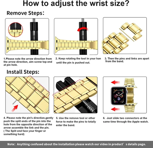 Alt view image 4 of 7 - Stainless Steel Bands for Watch 45mm 44mm 42mm(Series 3/2/1)