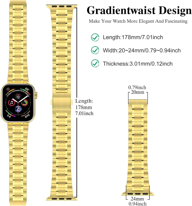 Alt view image 7 of 7 - Stainless Steel Bands for Watch 45mm 44mm 42mm(Series 3/2/1)