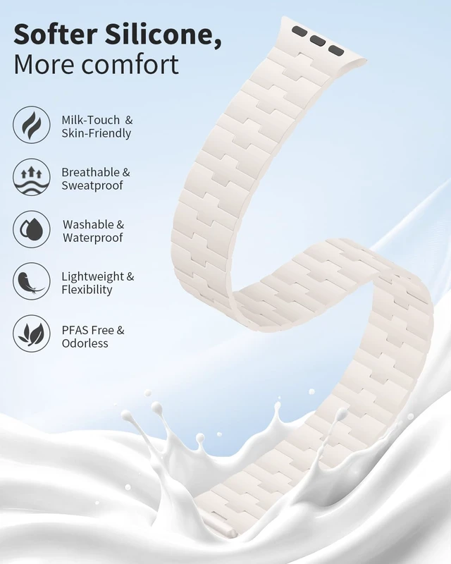 Alt view image 3 of 7 - Patented Magnetic Silicone Sport Band for Watch Bands for Women Men