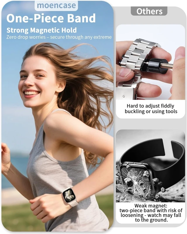 Alt view image 5 of 7 - Patented Magnetic Silicone Sport Band for Watch Bands for Women Men