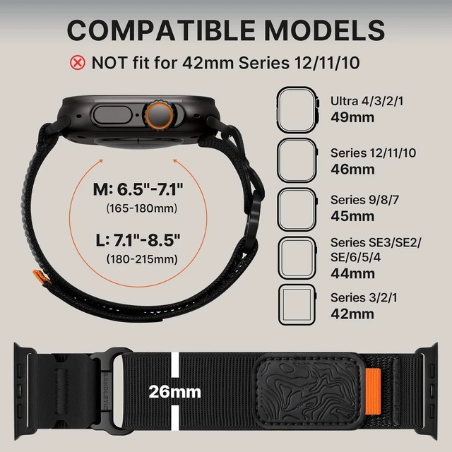 Alt view image 6 of 7 - Tactical Sport Loop Compatible with Watch Bands Men Women