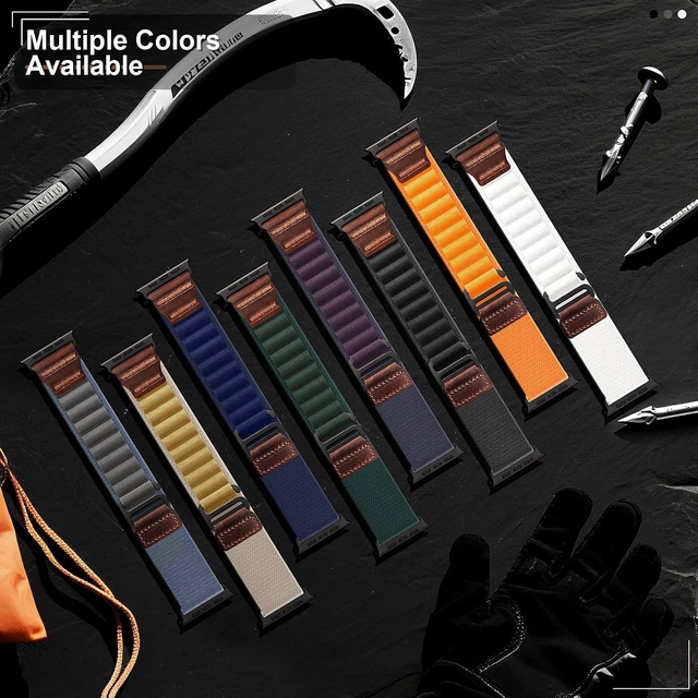 Alt view image 7 of 7 - Nylon Leather Band Compatible with Watch Ultra 4 3 2 1