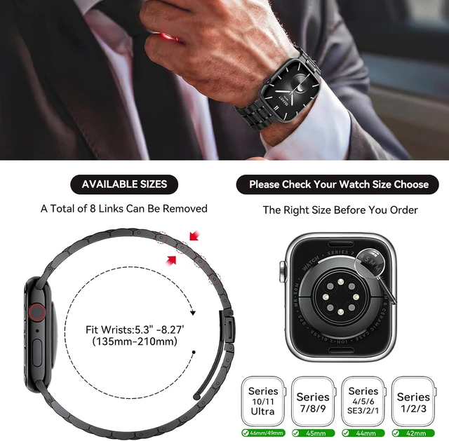 Alt view image 6 of 7 - Metal Band Compatible with Watch Bands for Men Women