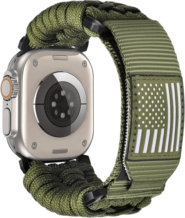 Main image of Rugged Nylon Watch Ultra 4 3 2 SE Band for Men 49mm 46mm 45mm 44mm 42mm Breathable Braided Nylon Strap Sport Loop Adjustable Wristbands for iWatch Bands Series 12 11 10 9 8 7 6 5 4 3 2 1
